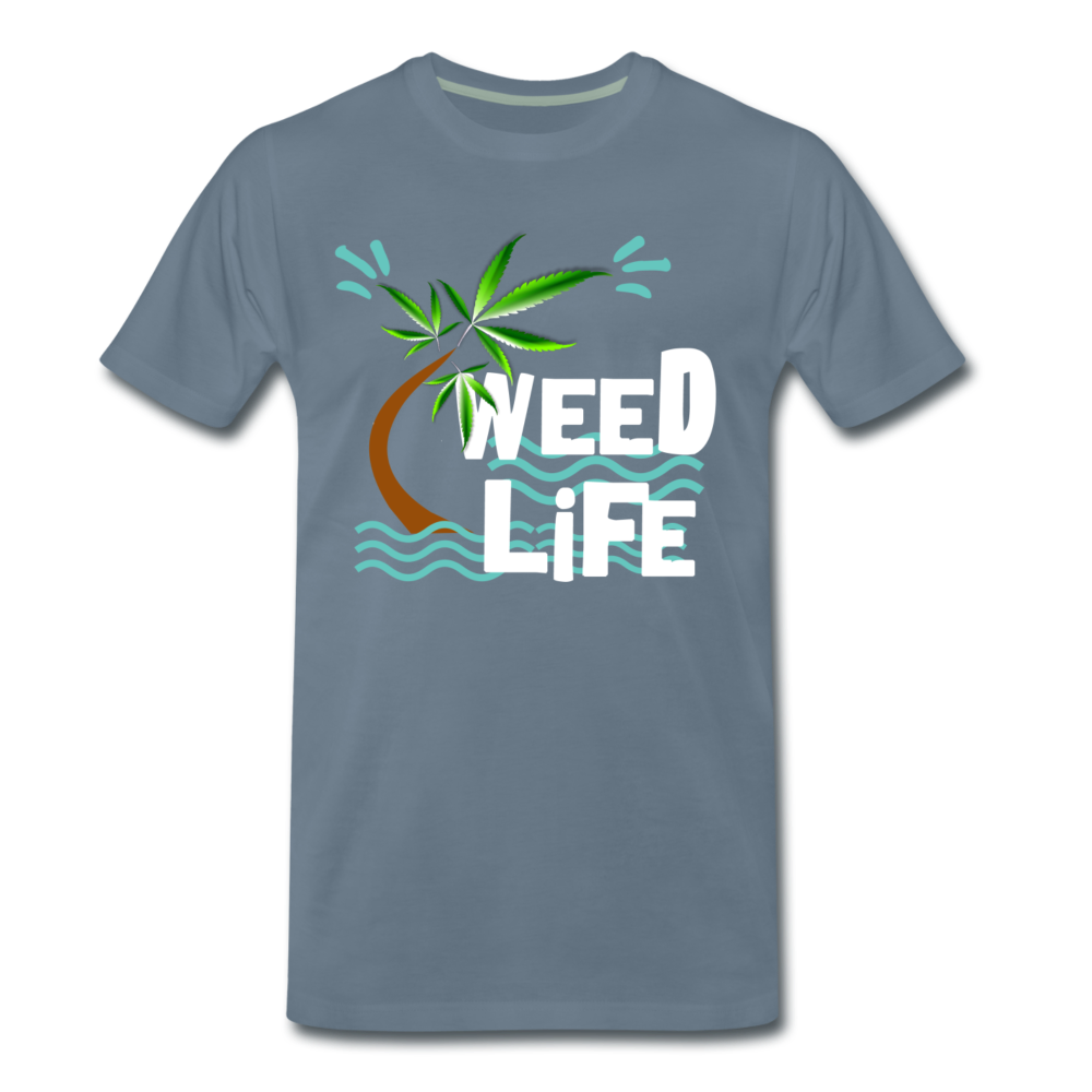 Männer Premium T-Shirt - Weed Life - Blaugrau