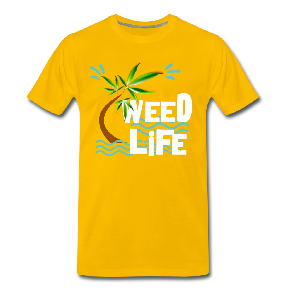 Männer Premium T-Shirt - Weed Life - Sonnengelb
