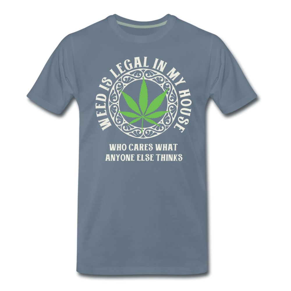Männer Premium T-Shirt - Weed is legal - Blaugrau