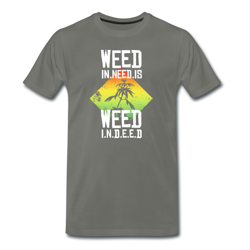 Männer Premium T-Shirt - Weed is need - Asphalt