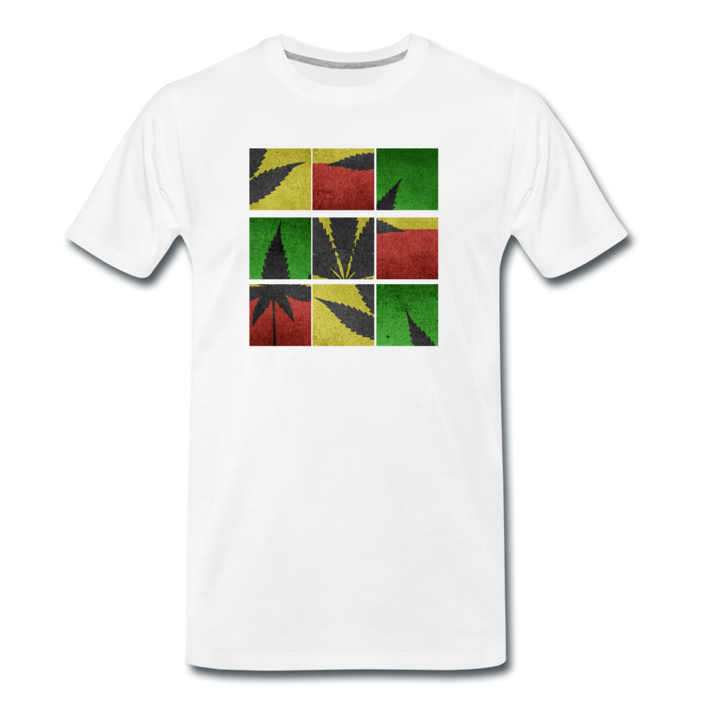Männer Premium T-Shirt - Weed Puzzle - Weiß