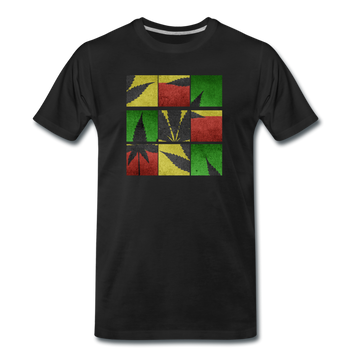 Männer Premium T-Shirt - Weed Puzzle - Schwarz