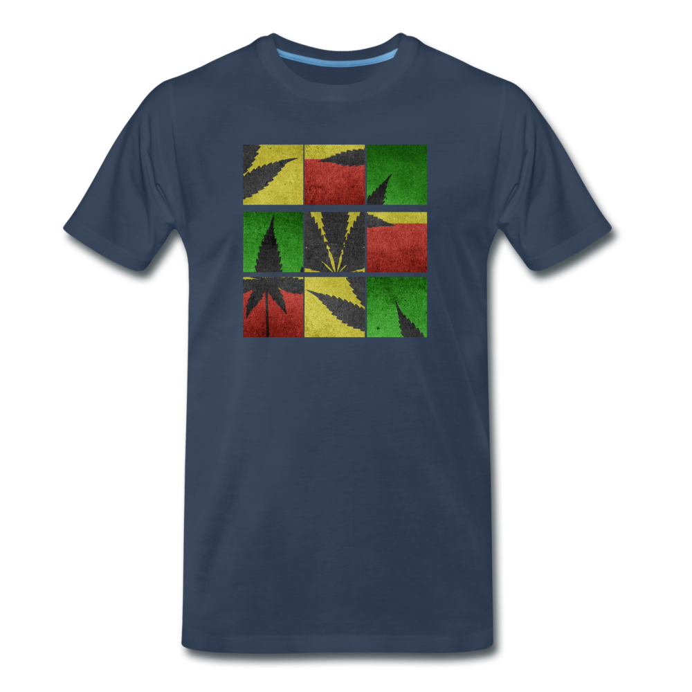 Männer Premium T-Shirt - Weed Puzzle - Navy