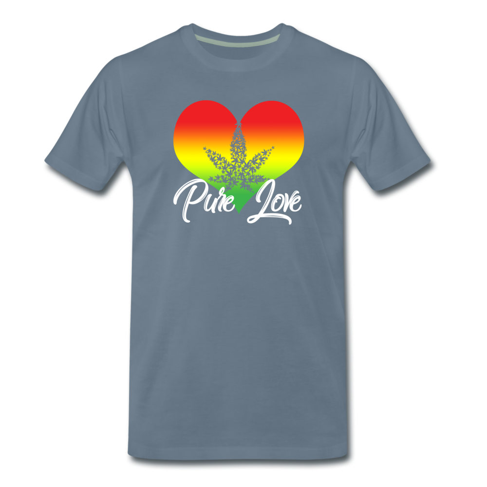 Männer Premium T-Shirt - Pure Love - Blaugrau