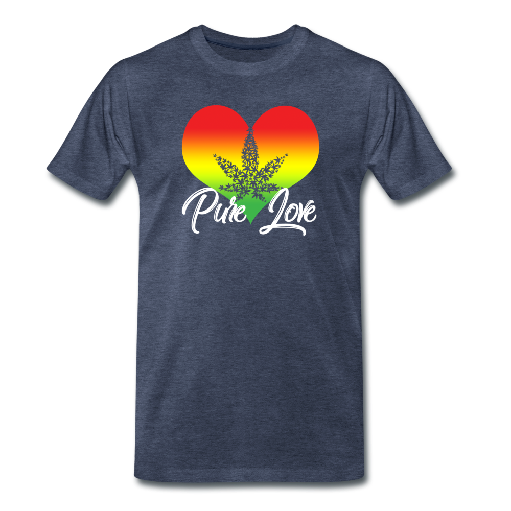 Männer Premium T-Shirt - Pure Love - Blau meliert