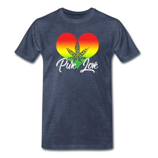 Männer Premium T-Shirt - Pure Love - Blau meliert