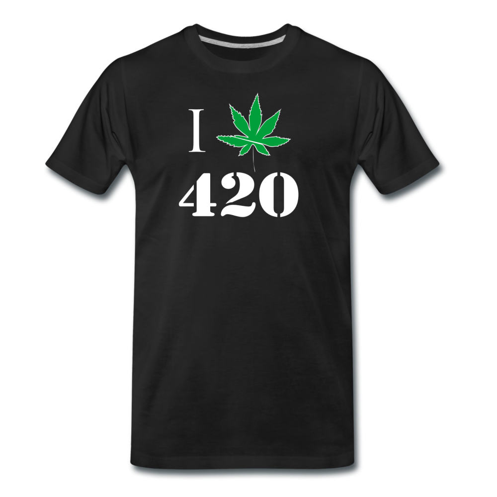 Männer Premium T-Shirt - I Love 420 - Schwarz