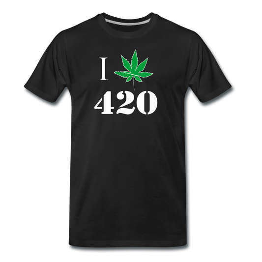 Männer Premium T-Shirt - I Love 420 - Schwarz