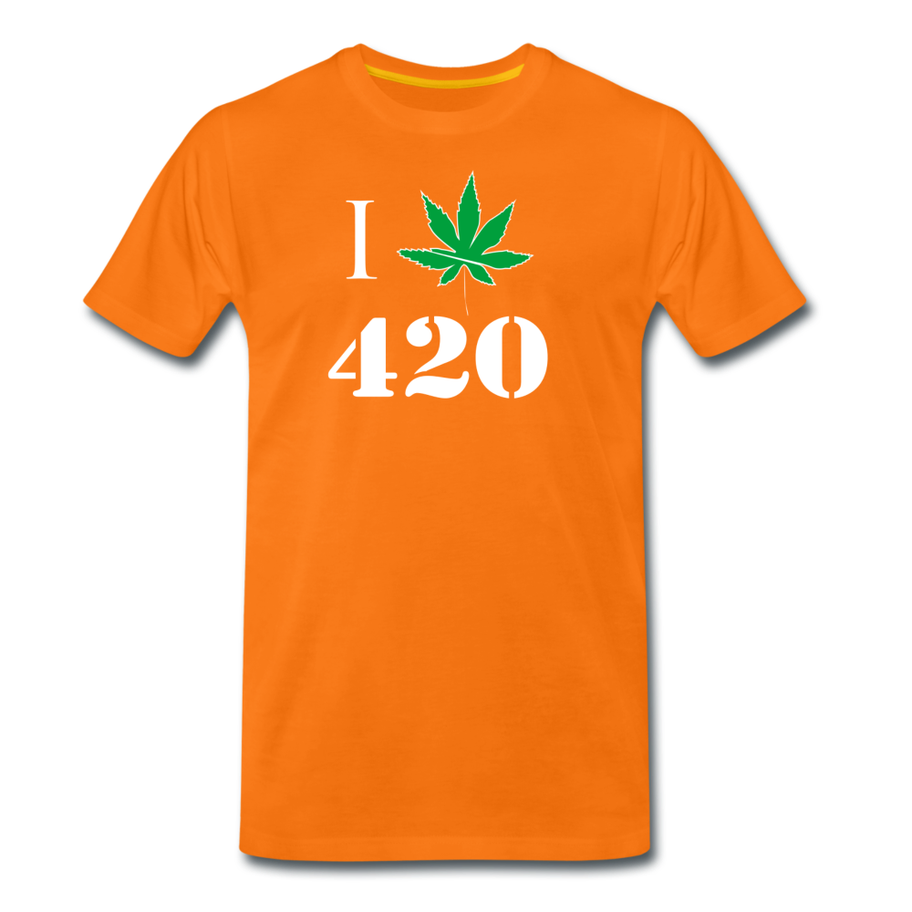 Männer Premium T-Shirt - I Love 420 - Orange