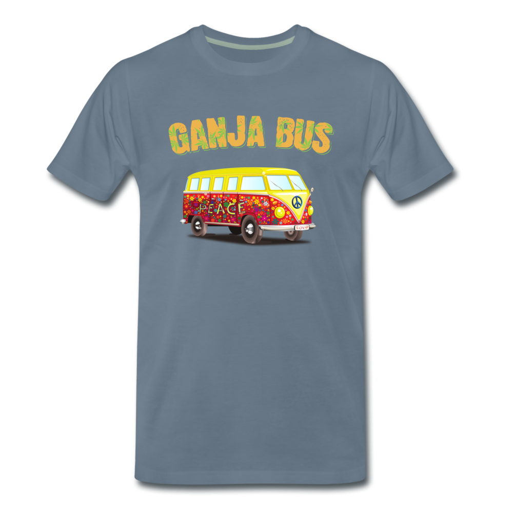 Männer Premium T-Shirt - Ganja Bus - Blaugrau