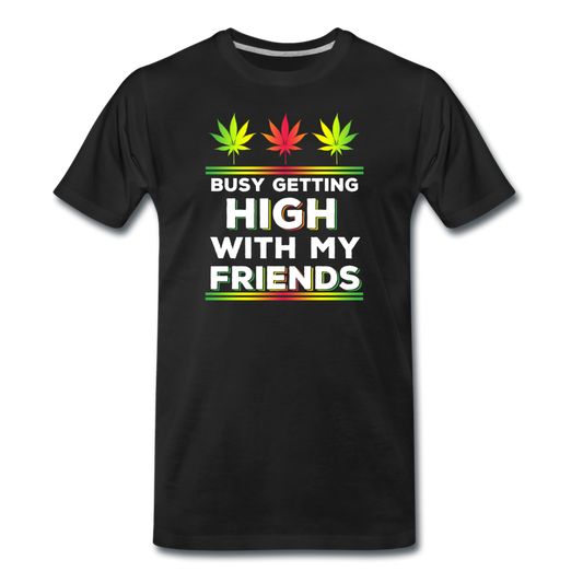 Männer Premium T-Shirt - getting High with friends - Schwarz