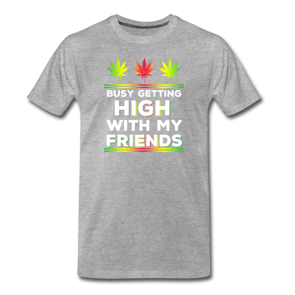 Männer Premium T-Shirt - getting High with friends - Grau meliert