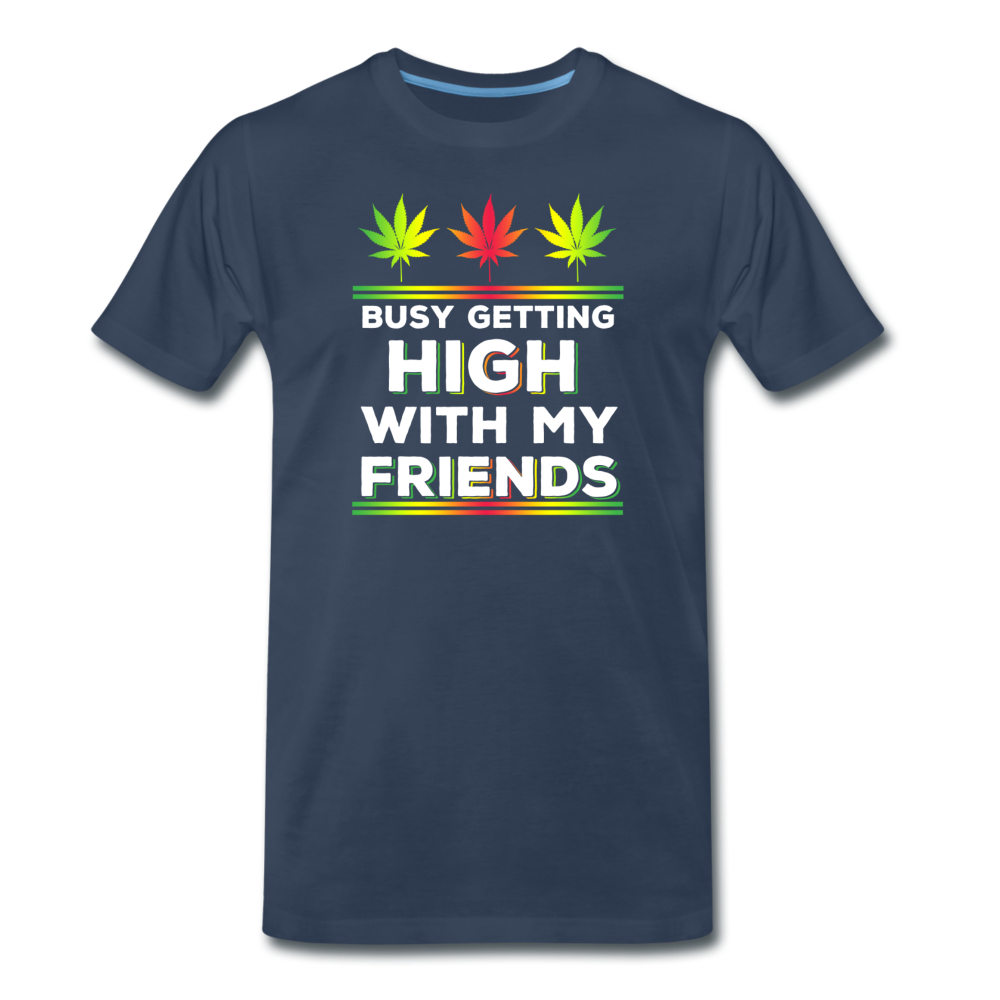 Männer Premium T-Shirt - getting High with friends - Navy