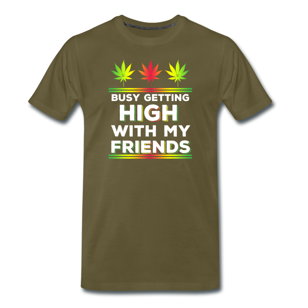 Männer Premium T-Shirt - getting High with friends - Khaki