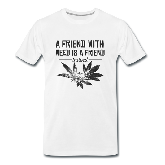 Männer Premium T-Shirt -  Friend with Weed - Weiß