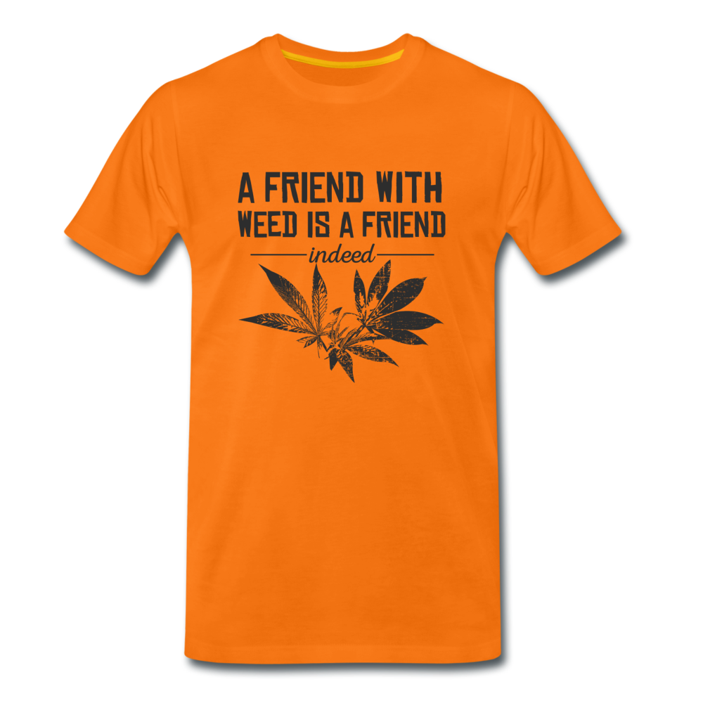 Männer Premium T-Shirt -  Friend with Weed - Orange