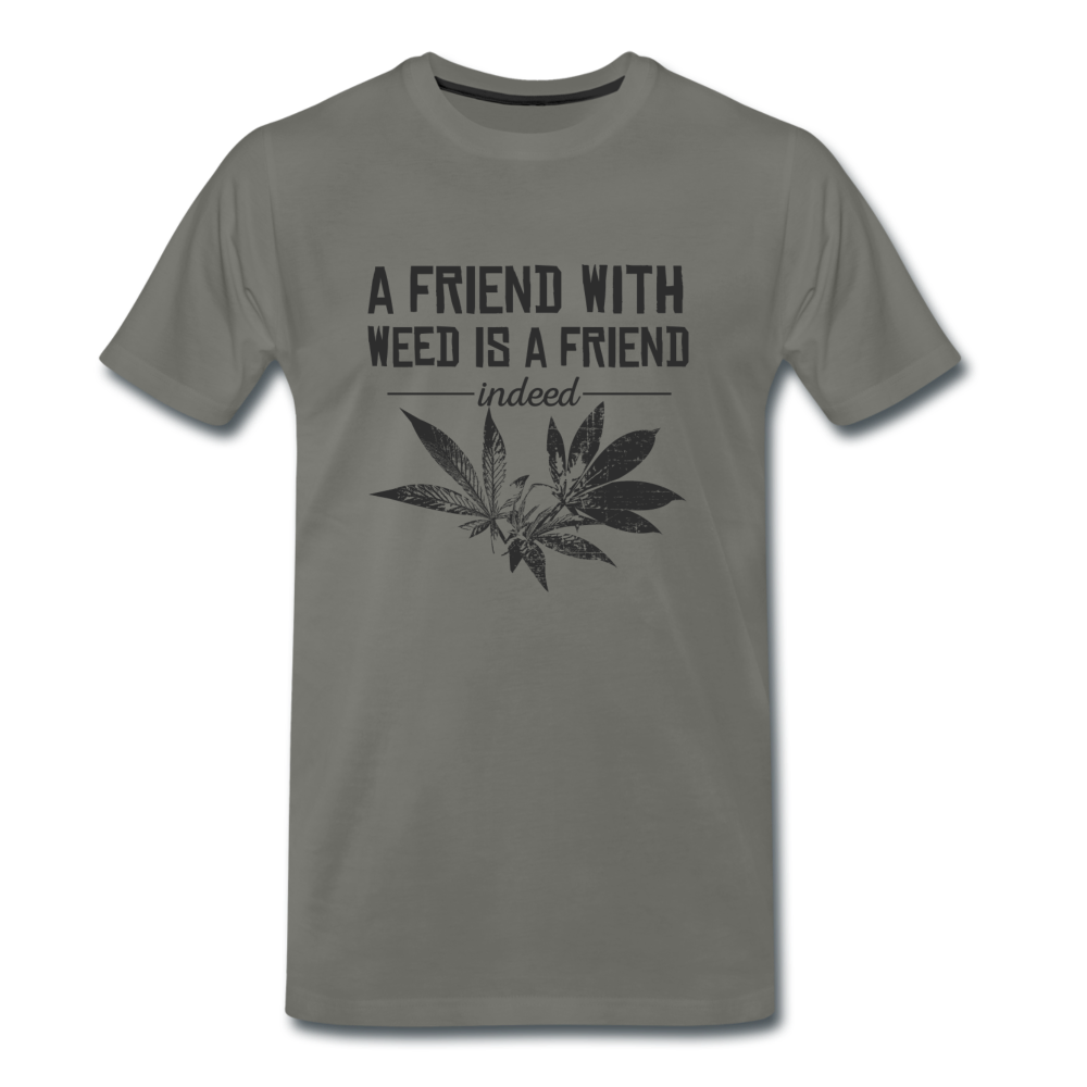 Männer Premium T-Shirt -  Friend with Weed - Asphalt