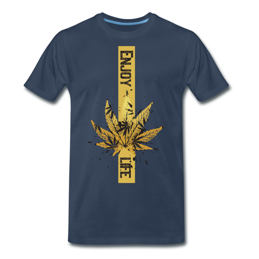 Männer Premium T-Shirt - Enjoy Life Gold - Navy