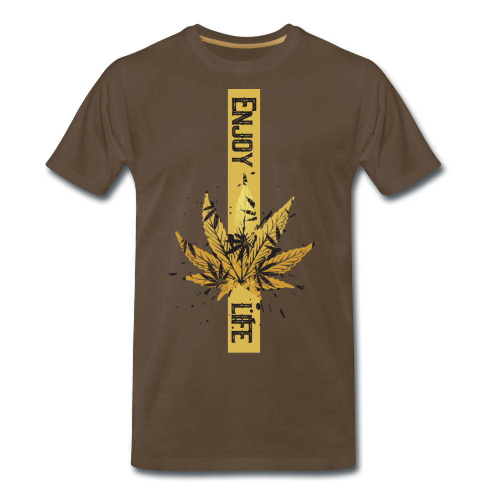 Männer Premium T-Shirt - Enjoy Life Gold - Edelbraun