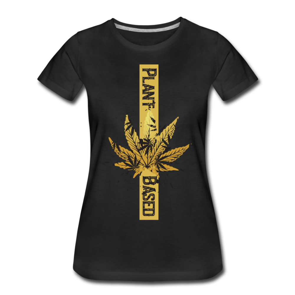 Frauen Premium T-Shirt - Plant Based gold - Schwarz