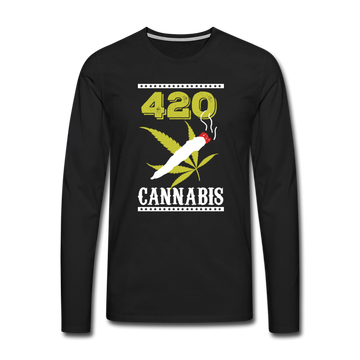 Men's Premium Long Shirt - 420 Cannabis - Schwarz