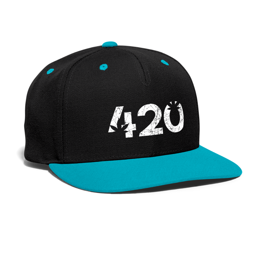Snapback Cap - 420 - Schwarz Türkis