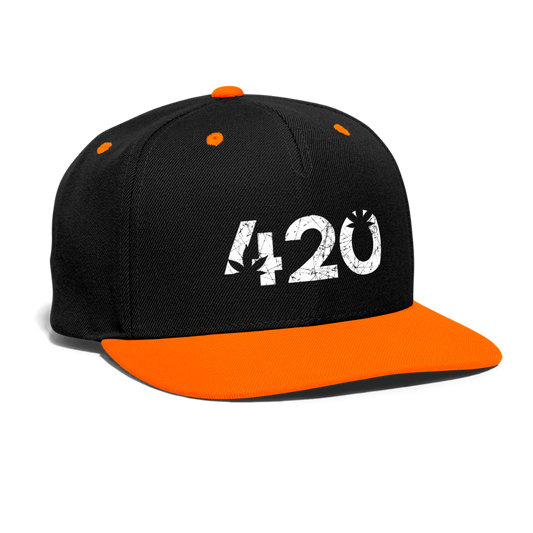Snapback Cap - 420 - Schwarz Neonorange