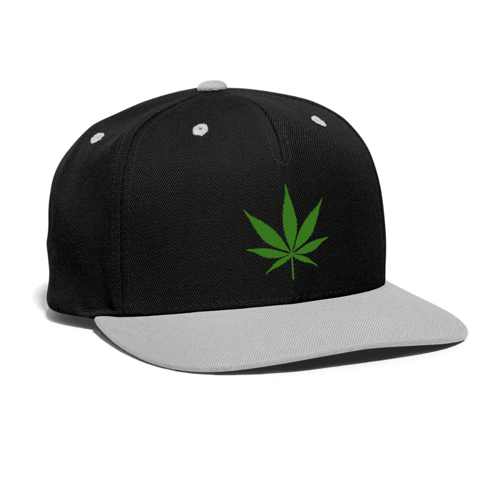 Snapback Cap - Weed only - Schwarz/Grau