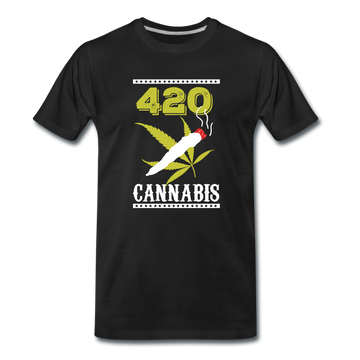 Männer Premium T-Shirt - 420 Cannabis - Schwarz