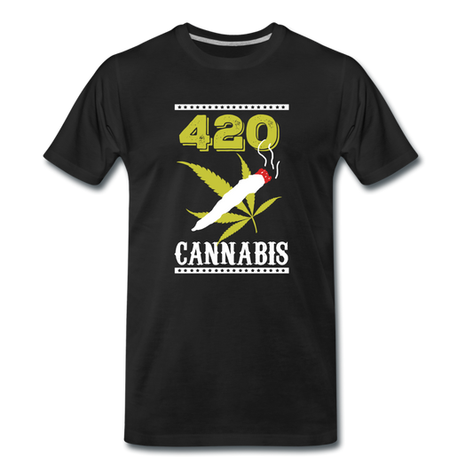 Männer Premium T-Shirt - 420 Cannabis - Schwarz