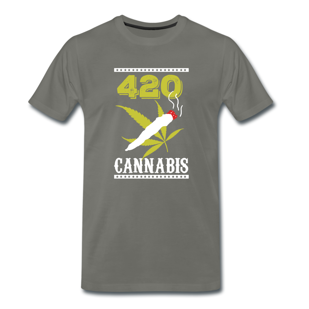 Männer Premium T-Shirt - 420 Cannabis - Asphalt