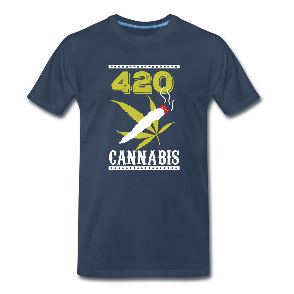 Männer Premium T-Shirt - 420 Cannabis - Navy