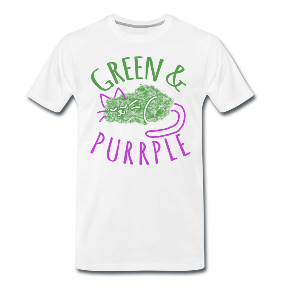 Green & Purple - Männer Premium T-Shirt - Weiß