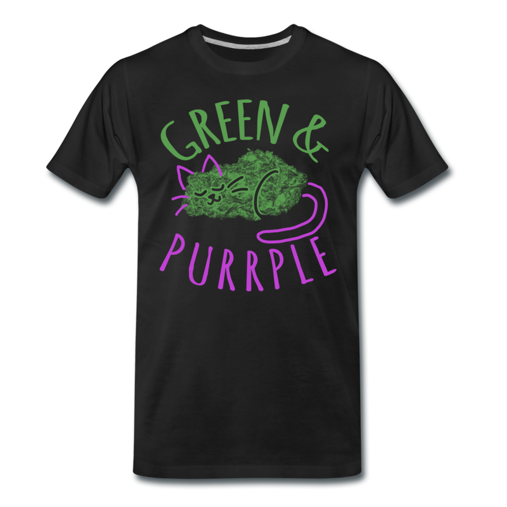 Green & Purple - Männer Premium T-Shirt - Schwarz