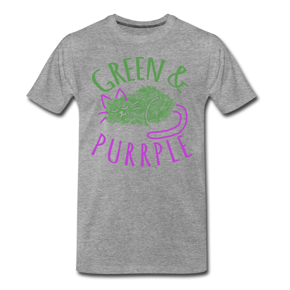 Green & Purple - Männer Premium T-Shirt - Grau meliert