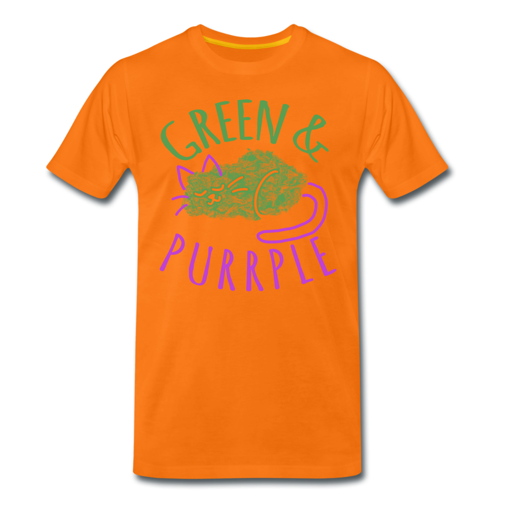 Green & Purple - Männer Premium T-Shirt - Orange
