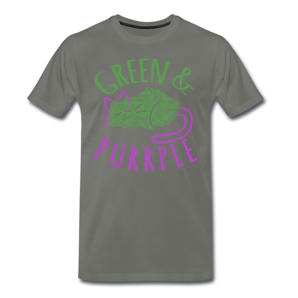 Green & Purple - Männer Premium T-Shirt - Asphalt