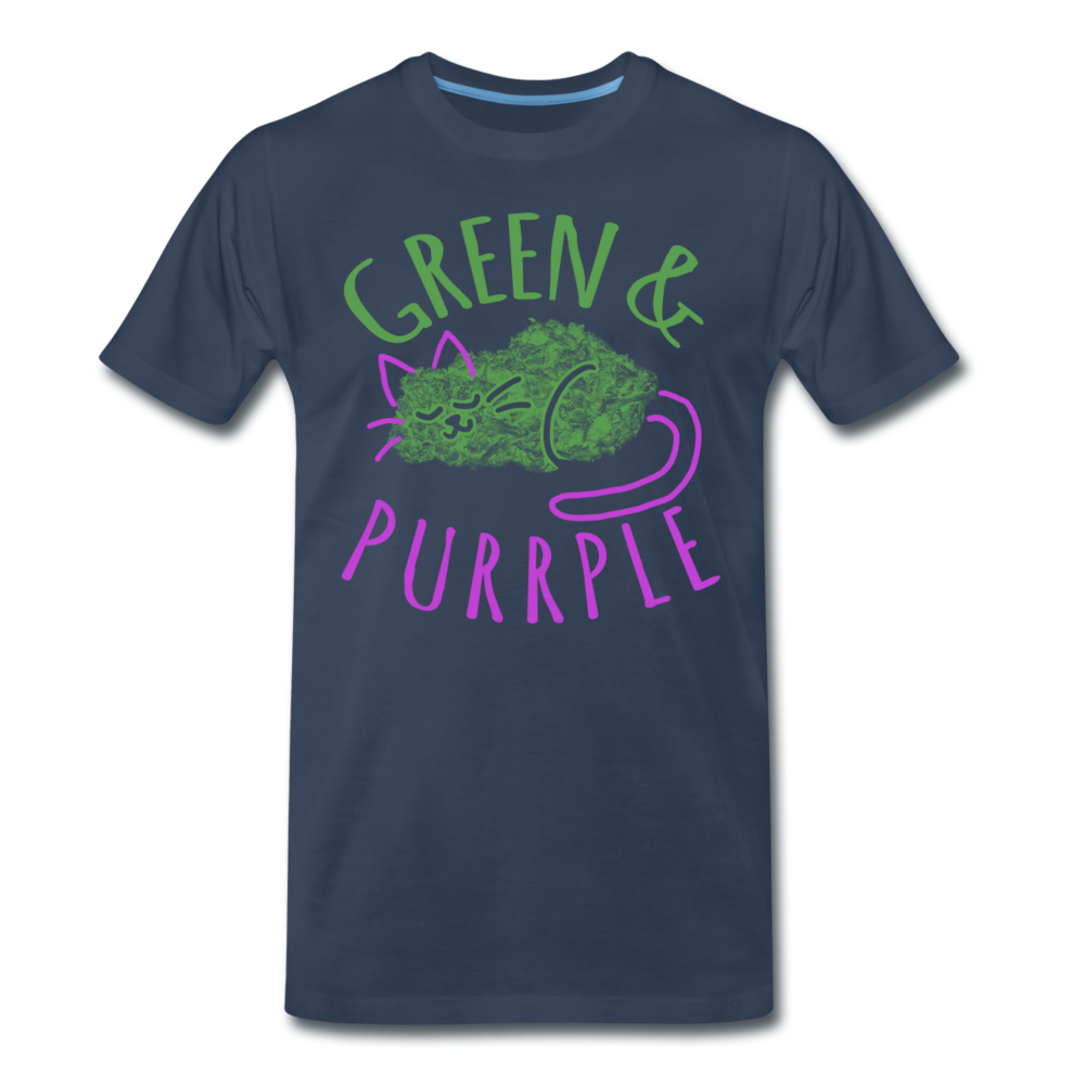 Green & Purple - Männer Premium T-Shirt - Navy
