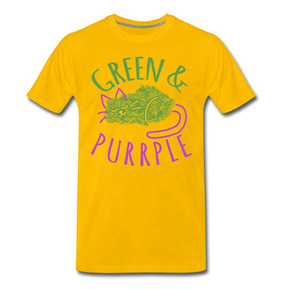 Green & Purple - Männer Premium T-Shirt - Sonnengelb