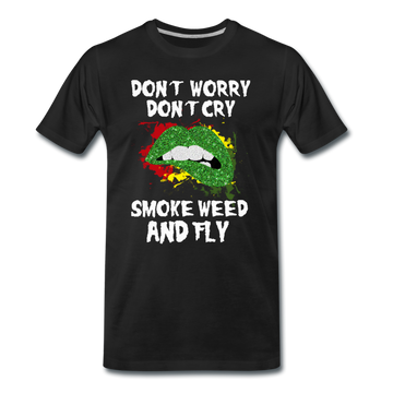 Männer Premium T-Shirt - Smoke Weed and fly - Schwarz