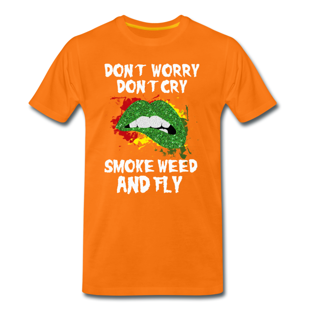 Männer Premium T-Shirt - Smoke Weed and fly - Orange