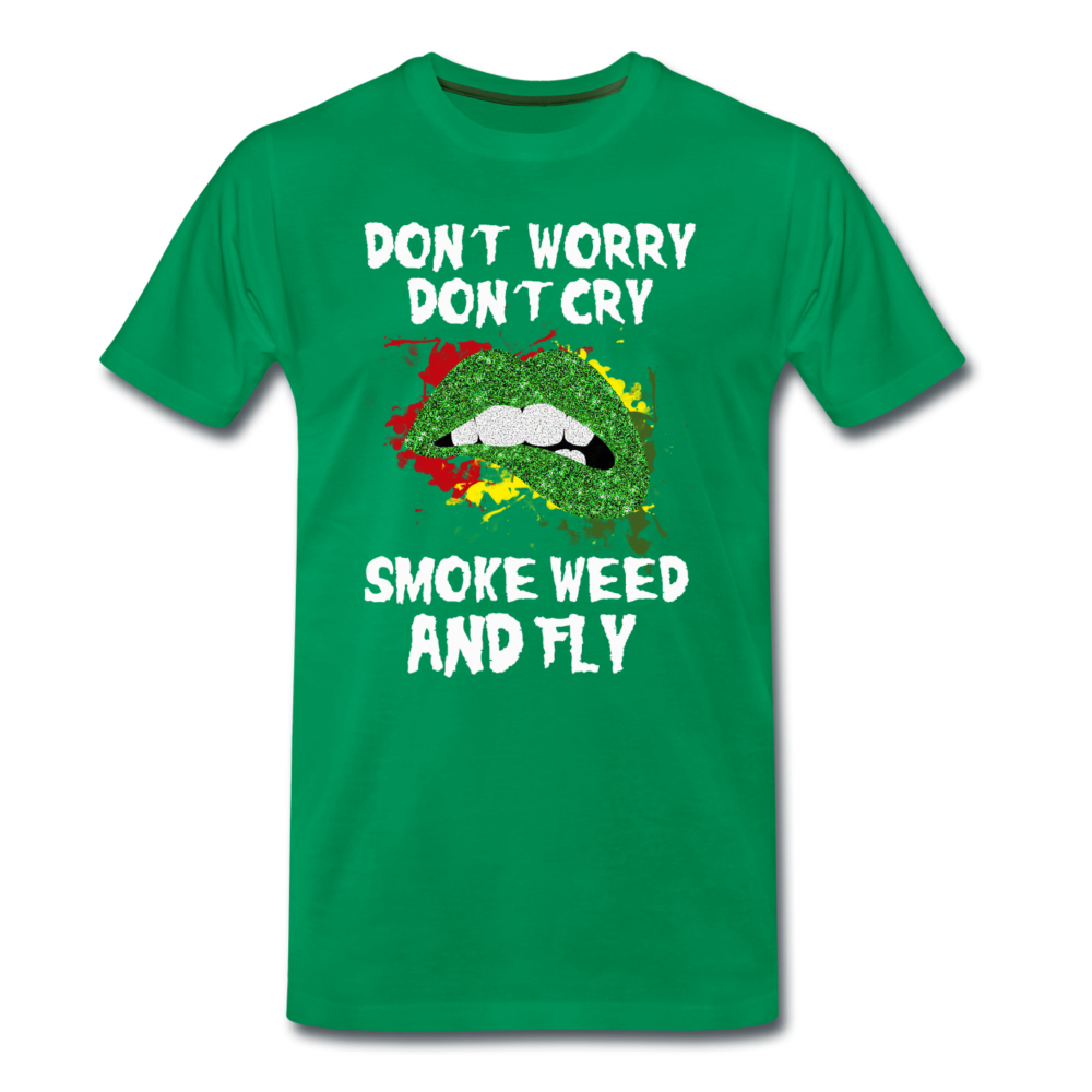 Männer Premium T-Shirt - Smoke Weed and fly - Kelly Green