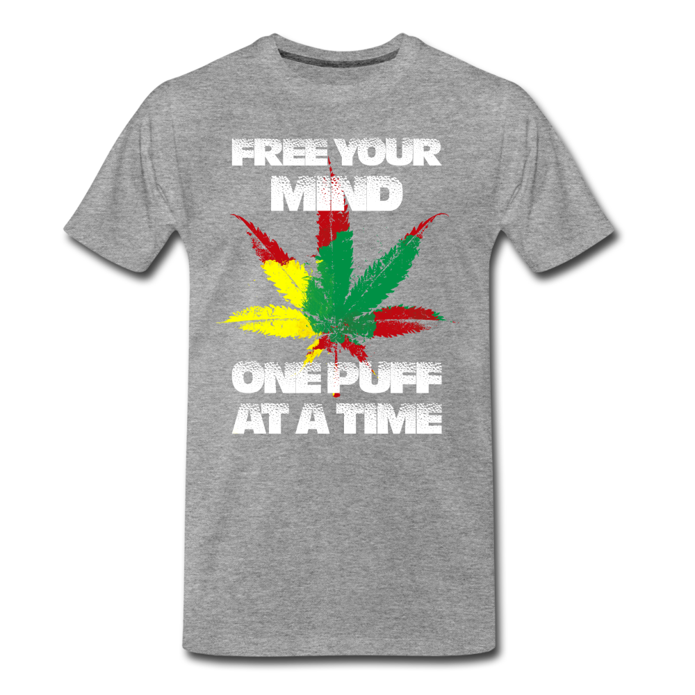 Männer Premium T-Shirt - Free Your Mind - Grau meliert