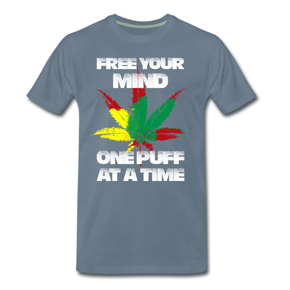 Männer Premium T-Shirt - Free Your Mind - Blaugrau