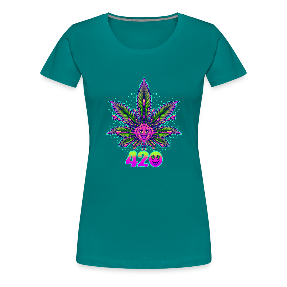 Smile & 420 - Damen Weed Shirt - Divablau