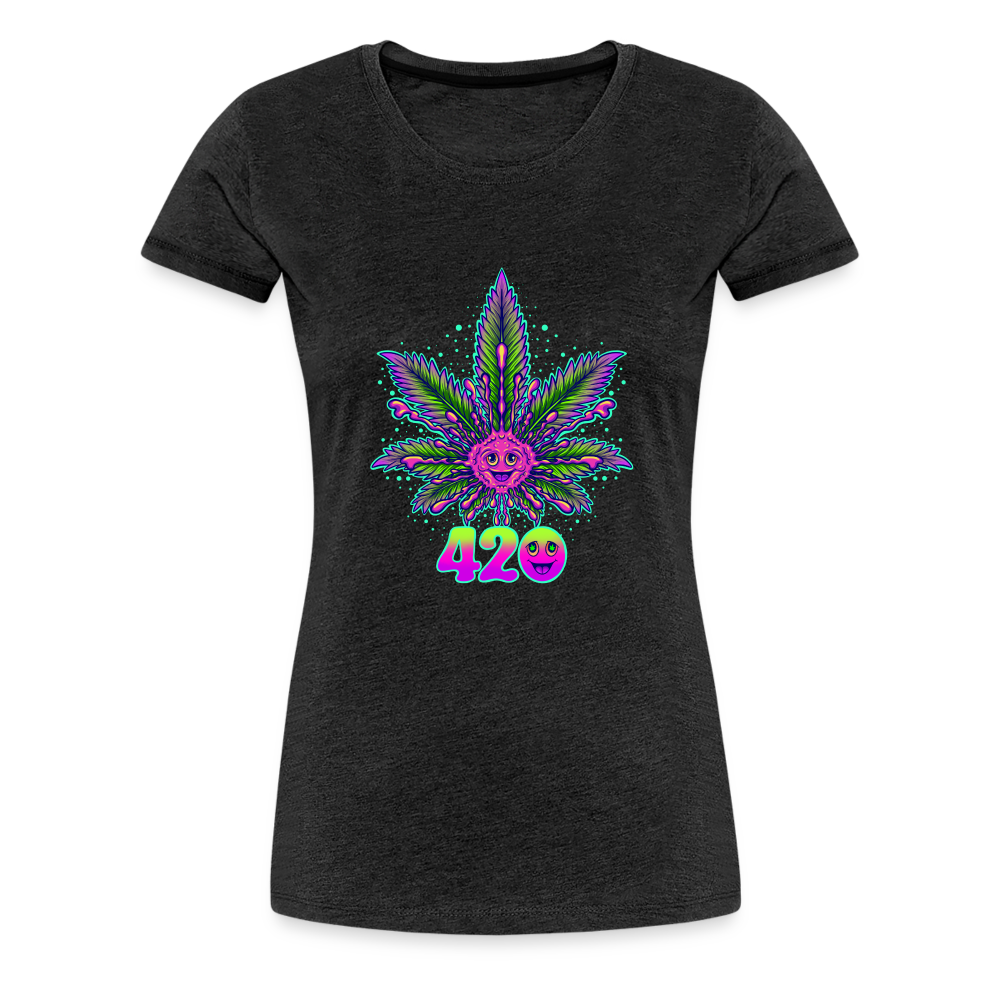 Smile & 420 - Damen Weed Shirt - Anthrazit