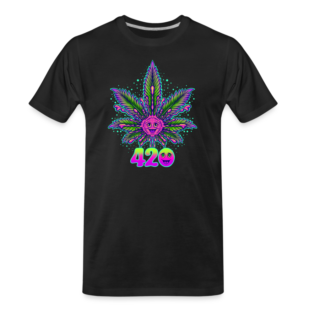 Smile & 420 - Herren Weed Shirt - Schwarz