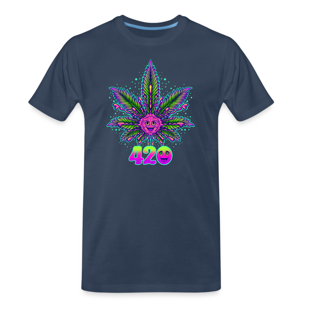 Smile & 420 - Herren Weed Shirt - Navy