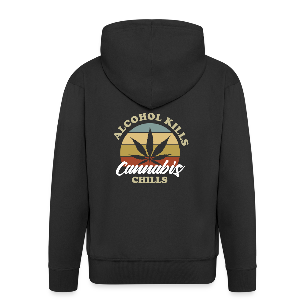 Alcohol Kills Cannabis Chills - Herren Weed Kapuzenjacke - Schwarz