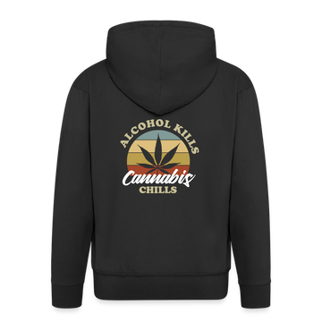 Alcohol Kills Cannabis Chills - Herren Weed Kapuzenjacke - Schwarz